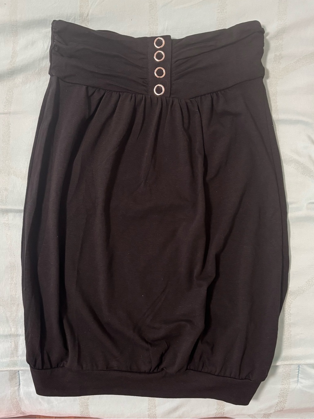 Vintage Alcott Black Y2k Bubble Tube Top / 2000s Babydoll top